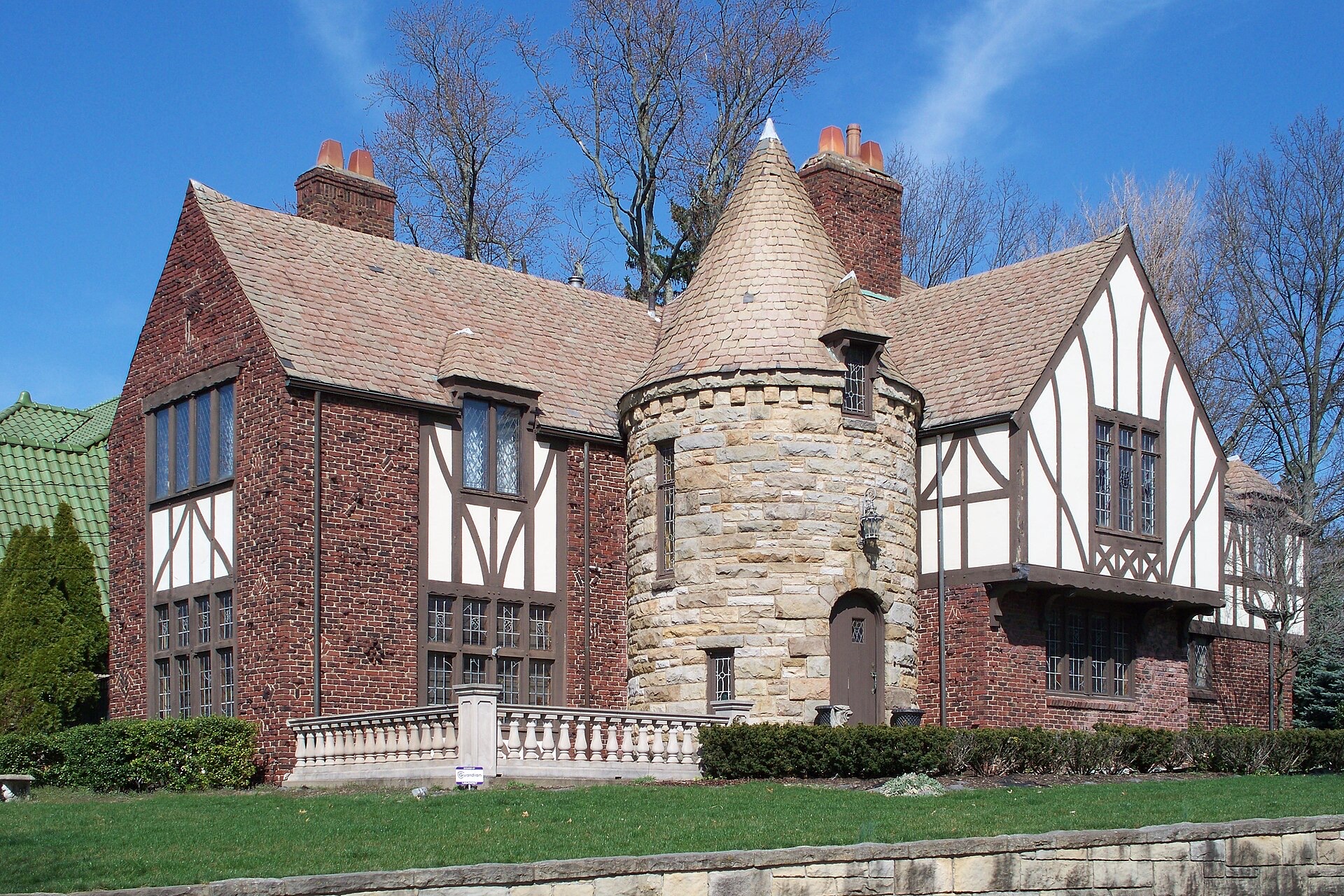 Tudor-style stone and brick home on Washington Road in Mt. Lebanon